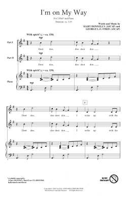 page one of I'm On My Way (2-Part Choir)