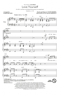 page one of Love Yourself (arr. Mark Brymer) (SSA Choir)