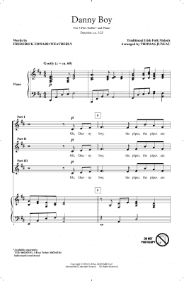 page one of Danny Boy (3-Part Treble Choir)