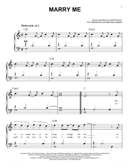 page one of Marry Me (Easy Piano)