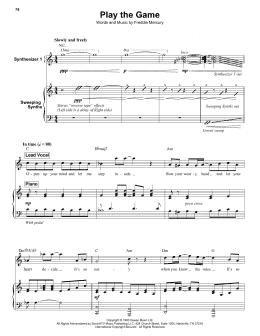 page one of Play The Game (Keyboard Transcription)