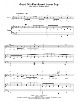 page one of Good Old-Fashioned Lover Boy (Keyboard Transcription)
