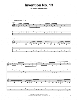 page one of Invention No.13 (Guitar Tab)