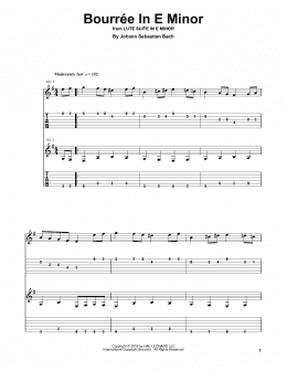 page one of Bourrée In E Minor (Guitar Tab (Single Guitar))