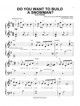 page one of Do You Want To Build A Snowman? (from Frozen) (Big Note Piano)