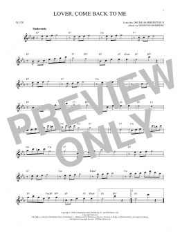 page one of Lover, Come Back To Me (Flute Solo)