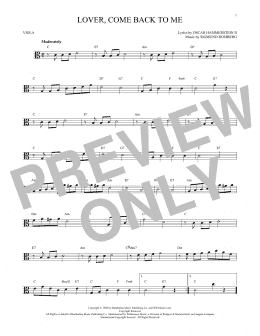 page one of Lover, Come Back To Me (Viola Solo)