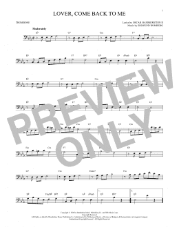 page one of Lover, Come Back To Me (Trombone Solo)