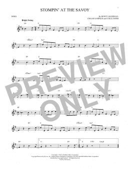 page one of Stompin' At The Savoy (French Horn Solo)