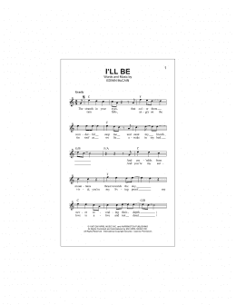 page one of I'll Be (Lead Sheet / Fake Book)