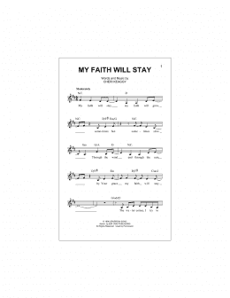 page one of My Faith Will Stay (Lead Sheet / Fake Book)
