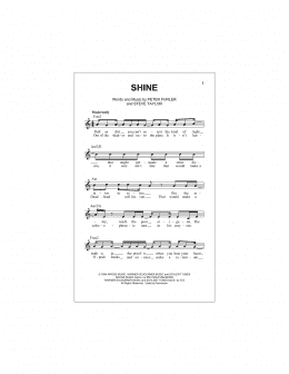 page one of Shine (Lead Sheet / Fake Book)