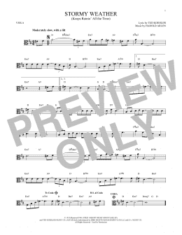 page one of Stormy Weather (Keeps Rainin' All The Time) (Viola Solo)