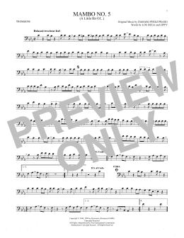 page one of Mambo No. 5 (A Little Bit Of...) (Trombone Solo)