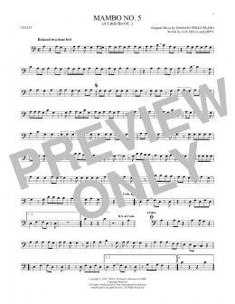 page one of Mambo No. 5 (A Little Bit Of...) (Cello Solo)