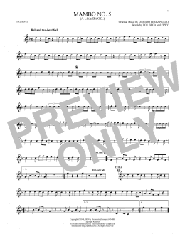 page one of Mambo No. 5 (A Little Bit Of...) (Trumpet Solo)