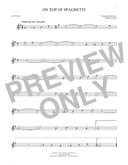 page one of On Top Of Spaghetti (Alto Sax Solo)