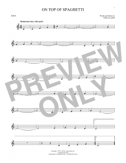 page one of On Top Of Spaghetti (French Horn Solo)