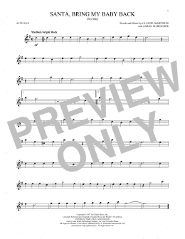 page one of Santa, Bring My Baby Back (To Me) (Alto Sax Solo)