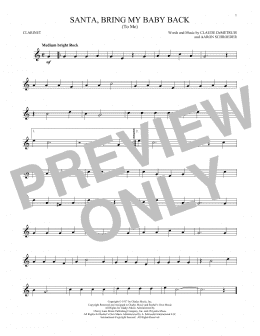 page one of Santa, Bring My Baby Back (To Me) (Clarinet Solo)