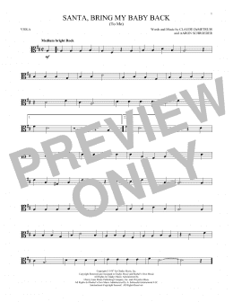 page one of Santa, Bring My Baby Back (To Me) (Viola Solo)