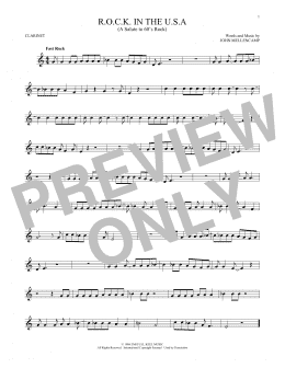 page one of R.O.C.K. In The U.S.A. (A Salute To 60's Rock) (Clarinet Solo)