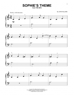 page one of Sophie's Theme (Beginning Piano Solo)