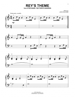 page one of Rey's Theme (Beginning Piano Solo)
