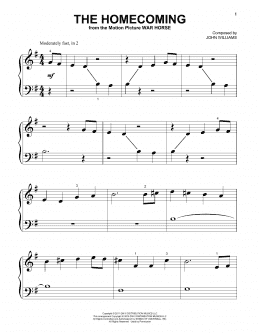 page one of The Homecoming (Beginning Piano Solo)