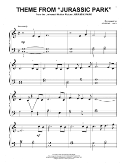 page one of Theme From Jurassic Park (Beginning Piano Solo)