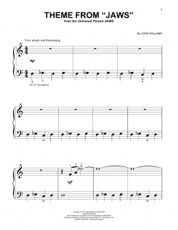 page one of Theme from Jaws (Beginning Piano Solo)