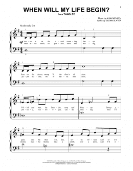 page one of When Will My Life Begin? (from Tangled) (Beginning Piano Solo)