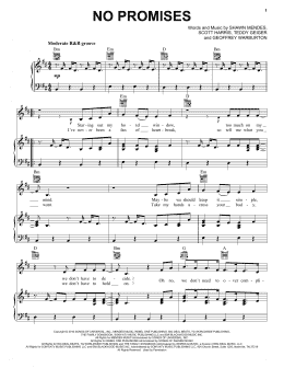 page one of No Promises (Piano, Vocal & Guitar Chords (Right-Hand Melody))