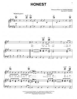 page one of Honest (Piano, Vocal & Guitar Chords (Right-Hand Melody))