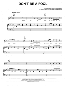 page one of Don't Be A Fool (Piano, Vocal & Guitar Chords (Right-Hand Melody))