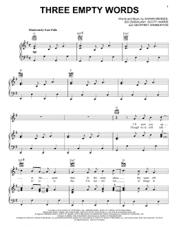 page one of Three Empty Words (Piano, Vocal & Guitar Chords (Right-Hand Melody))