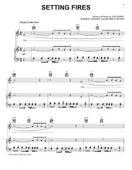 page one of Setting Fires (Piano, Vocal & Guitar Chords (Right-Hand Melody))