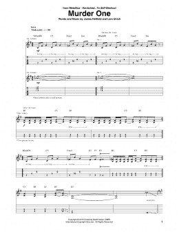 page one of Murder One (Guitar Tab)