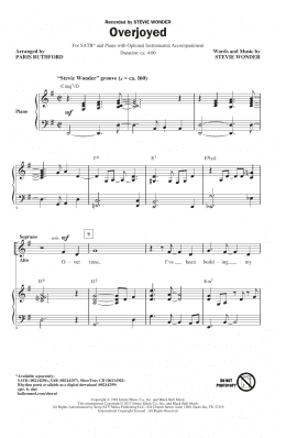 page one of Overjoyed (SATB Choir)