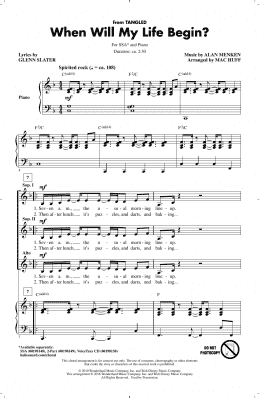 page one of When Will My Life Begin? (from Tangled) (arr. Mac Huff) (SSA Choir)