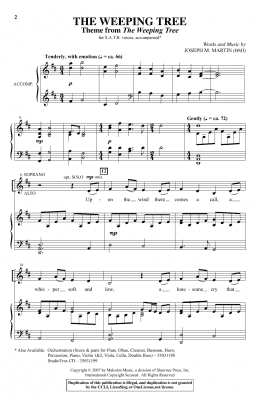 page one of The Weeping Tree (Theme from "The Weeping Tree") (SATB Choir)