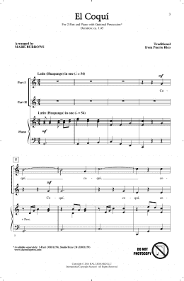 page one of El Coqui (2-Part Choir)