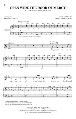 page one of Open Wide The Door Of Mercy (SATB Choir)