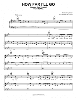 page one of How Far I'll Go (from Moana) (Piano, Vocal & Guitar Chords (Right-Hand Melody))