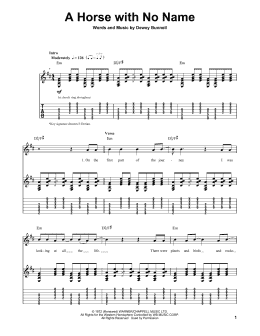 page one of A Horse With No Name (Guitar Tab (Single Guitar))