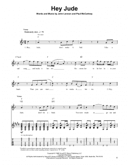 page one of Hey Jude (Guitar Tab (Single Guitar))