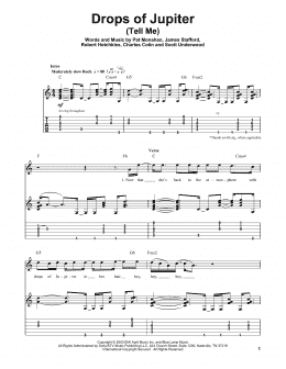 page one of Drops Of Jupiter (Tell Me) (Guitar Tab (Single Guitar))