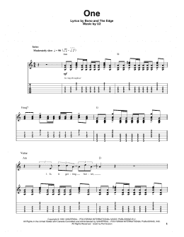 page one of One (Guitar Tab (Single Guitar))