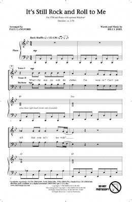 page one of It's Still Rock And Roll To Me (TTBB Choir)