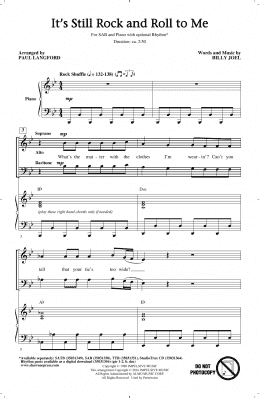 page one of It's Still Rock And Roll To Me (SAB Choir)